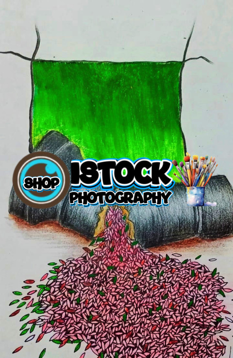 the final blood point,pencils colour on paper