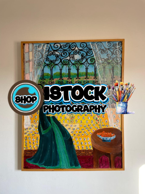 "Waiting for Tea" 90cm x 80cm Acrylic painting on canvas